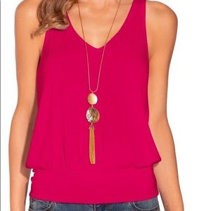 Ribbed Blouse Tank Top